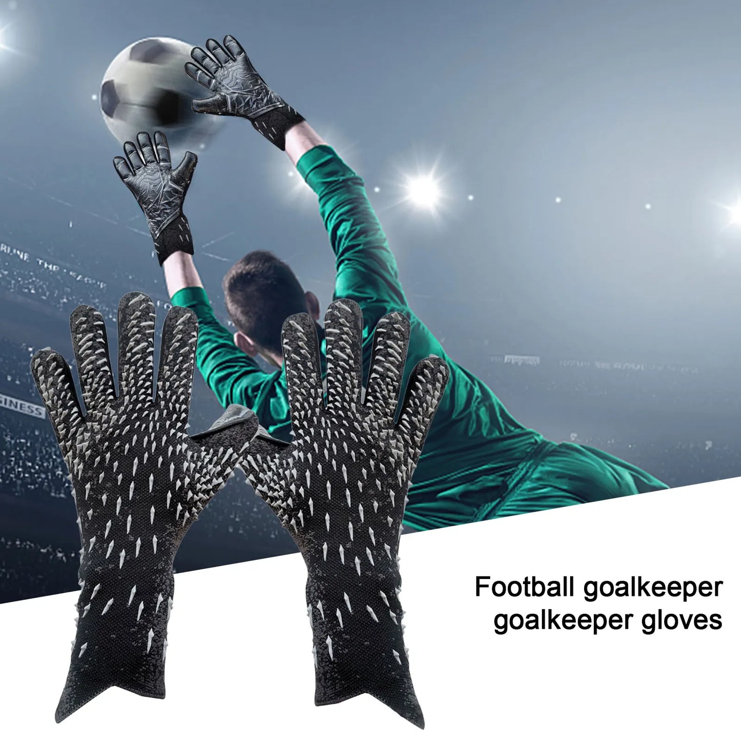 Goalkeeper Goalie Soccer Gloves Strong Grip Gloves With Finger Protection Football Goal Keeper Gloves With Slip Protective Latex