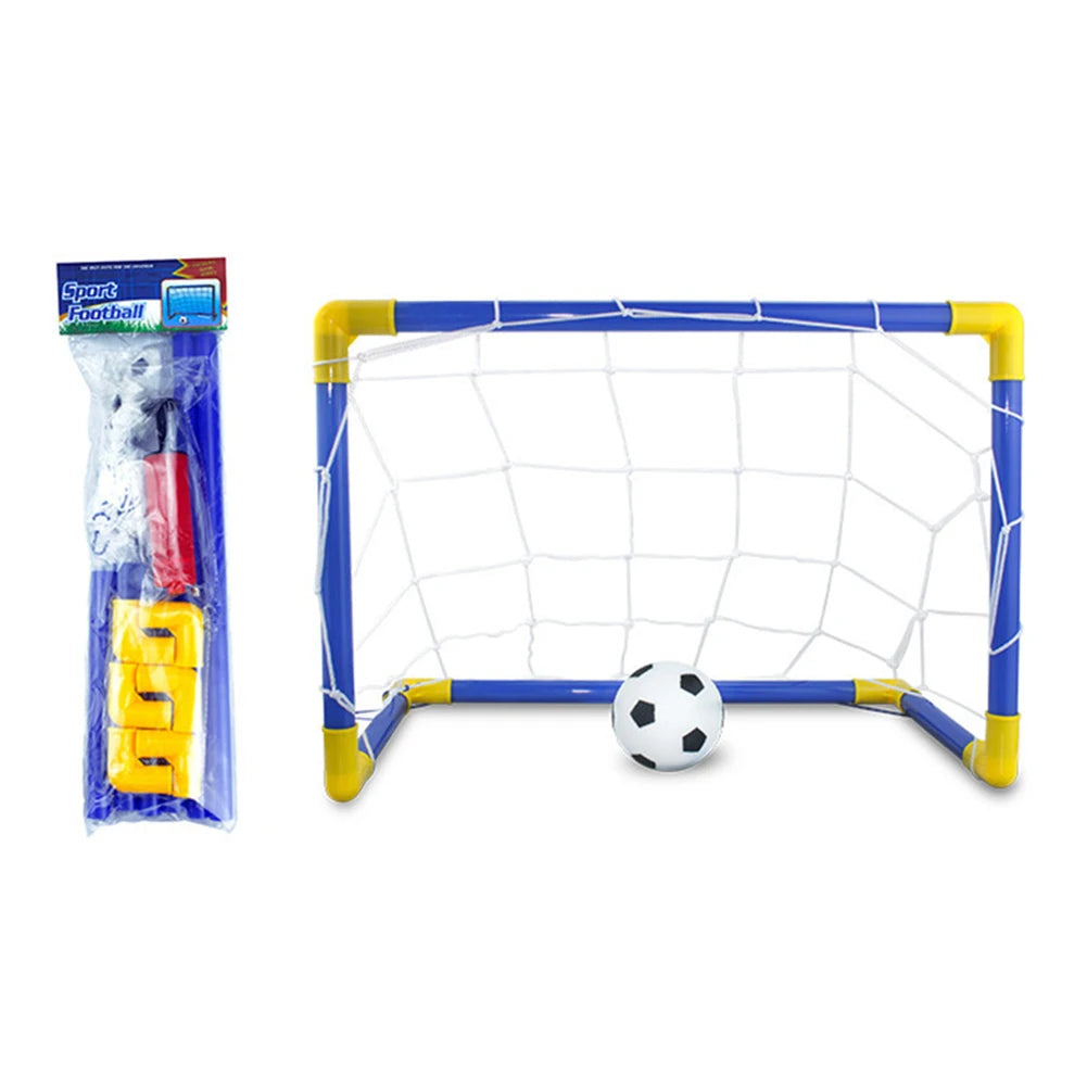 Indoor Mini Folding Soccer Goal Post Net Set + Pump Home Game Outdoor Games Toys Kids Sports Training Equipment